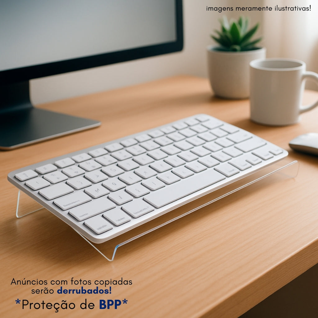 Porta Teclado Base Suporte Pc Computador Mesa Acrilico