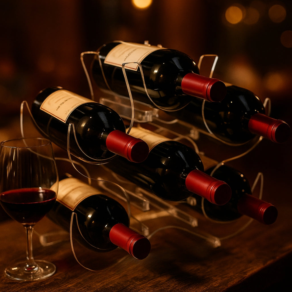 Expositor 6 Garrafas De Vinho Moderno Adega Bar Suporte