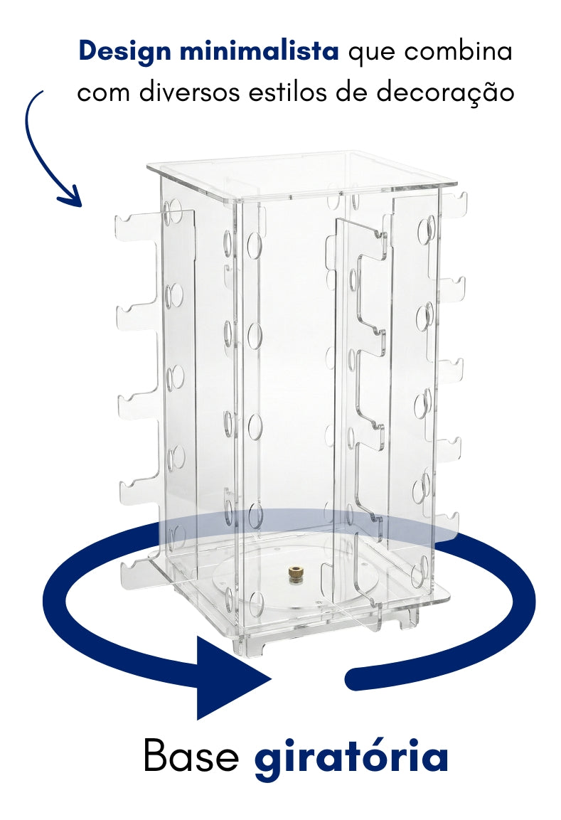 Carrossel Expositor Loja 20 Óculos Giratório Vitrine Ótica
