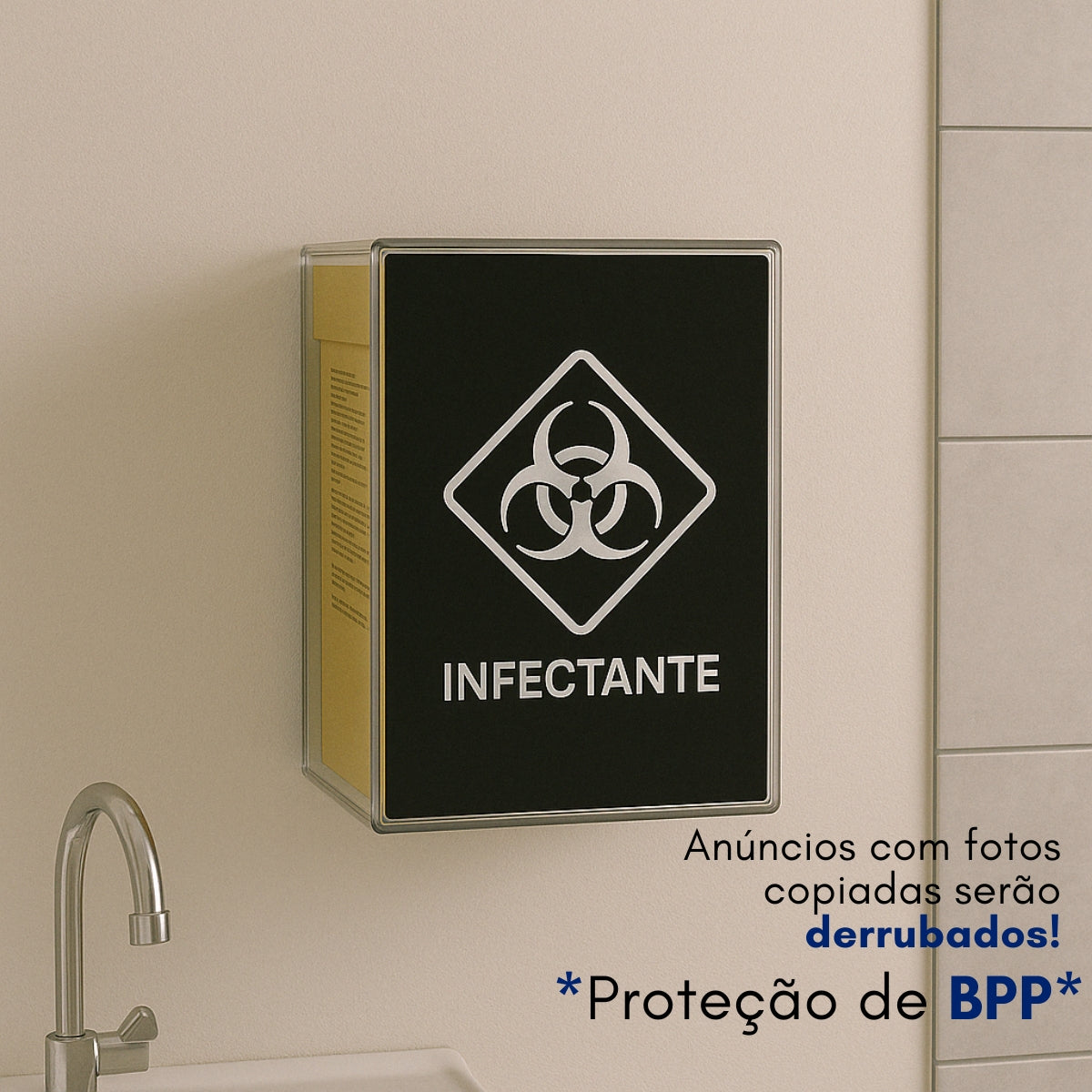 Suporte Descarpack 3L Caixa Coletora Parede Mesa Balcão Resíduos Infectantes Descarte Biológicos