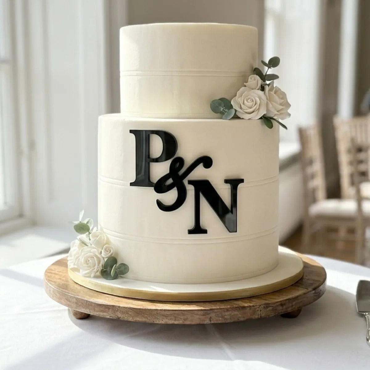 Topo Bolo Iniciais Casamento Monograma Chá Noivado Wedding