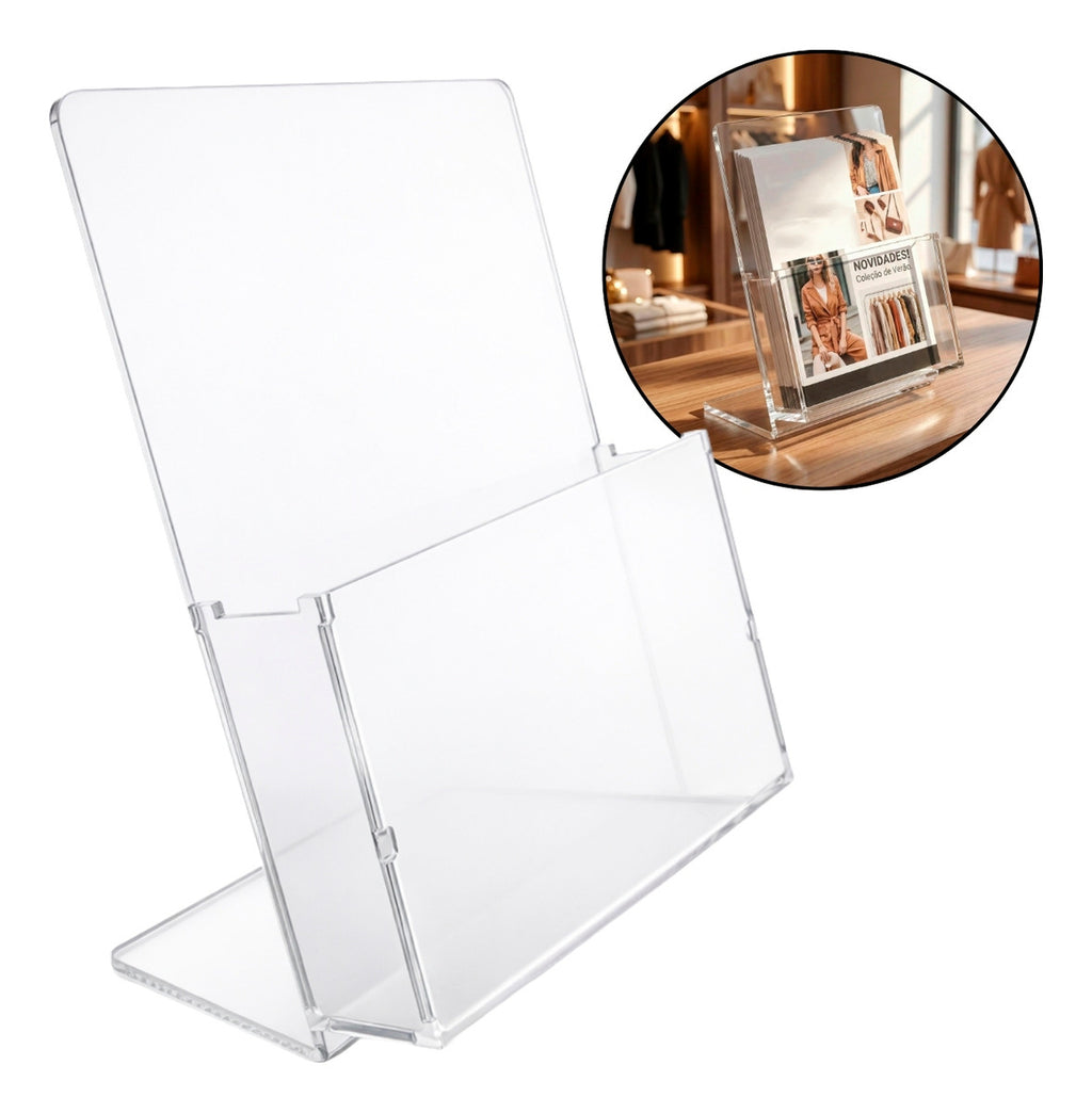 Expositor Panfleto Folhetos A5 Mesa Lojas Folders Display