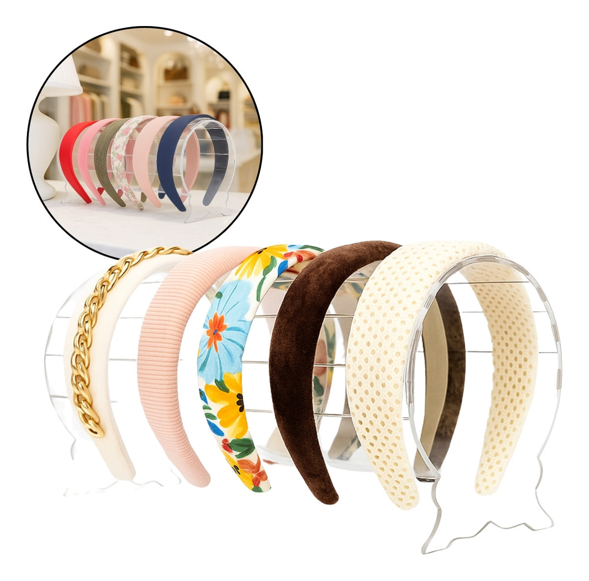 Expositor Acrílico Redondo para Tiaras e Arquinho