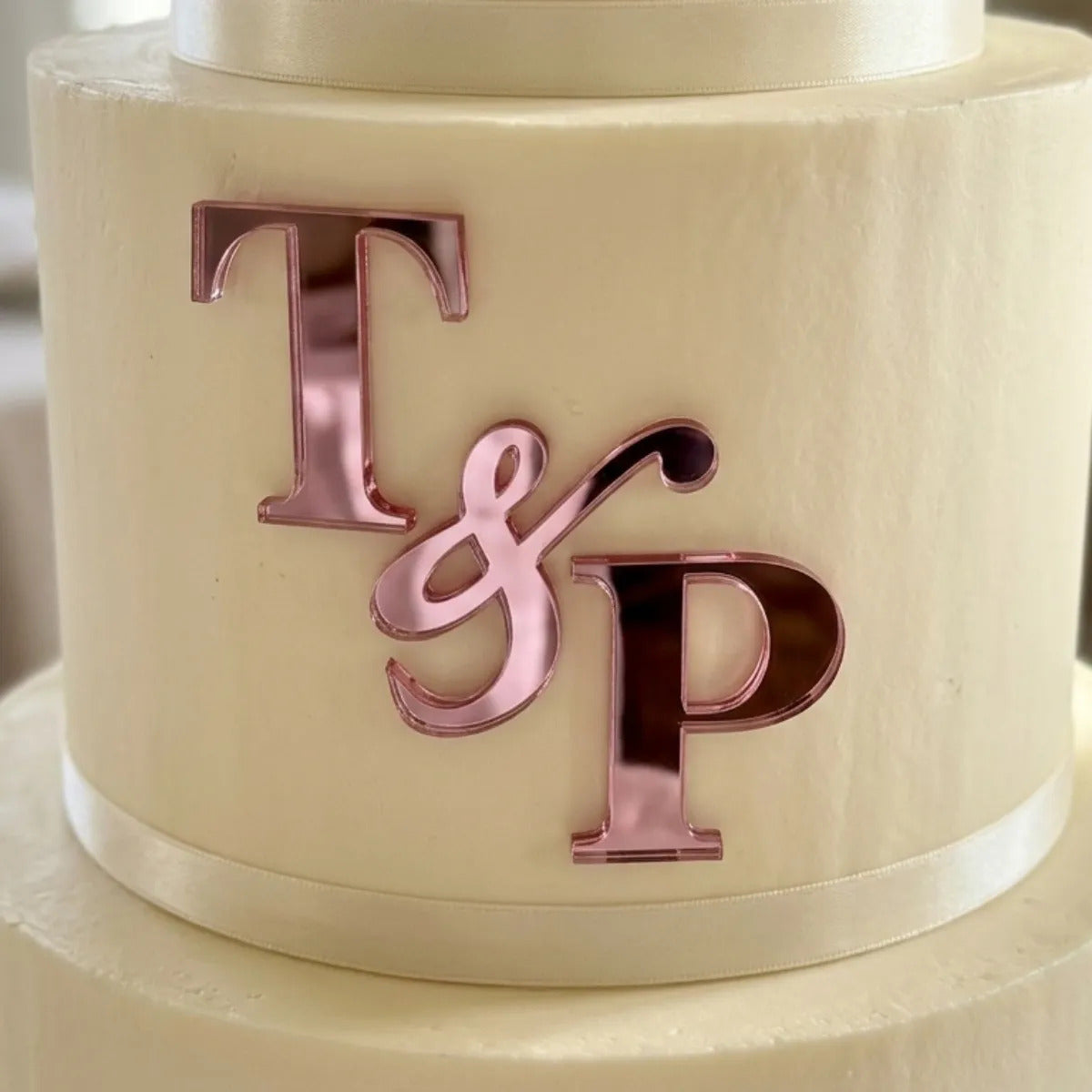 Topo Bolo Iniciais Casamento Monograma Chá Noivado Wedding