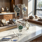 Suporte 4 Relógios Expositor Porta Loja Bancada Loja Vitrine