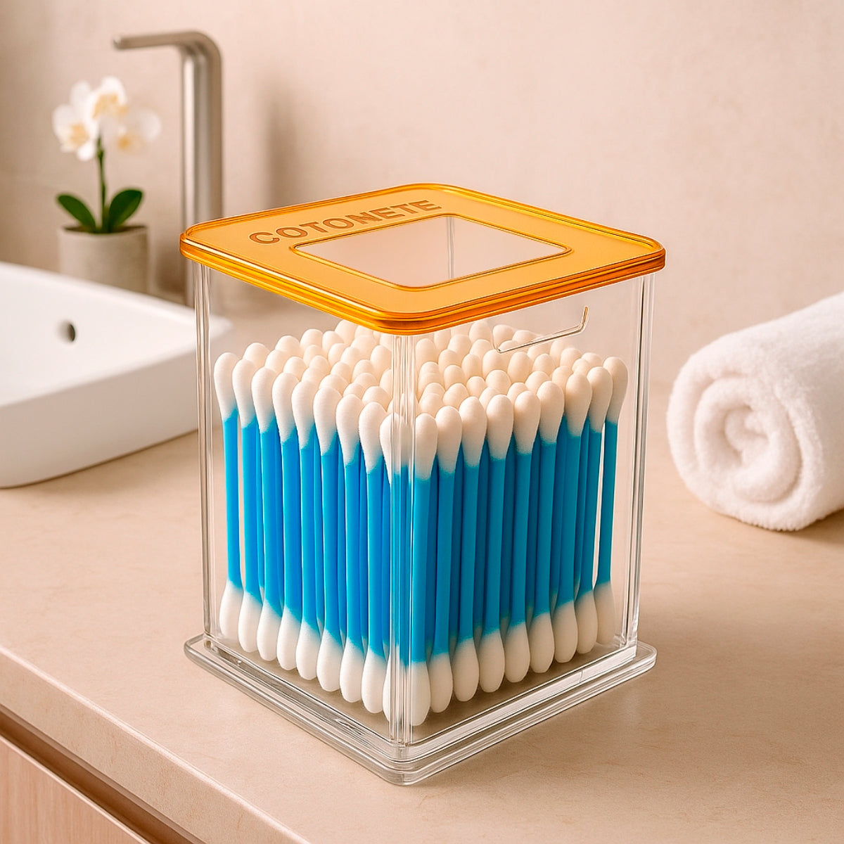 Porta Cotonetes Organizador Clinica Display Higiene Suporte