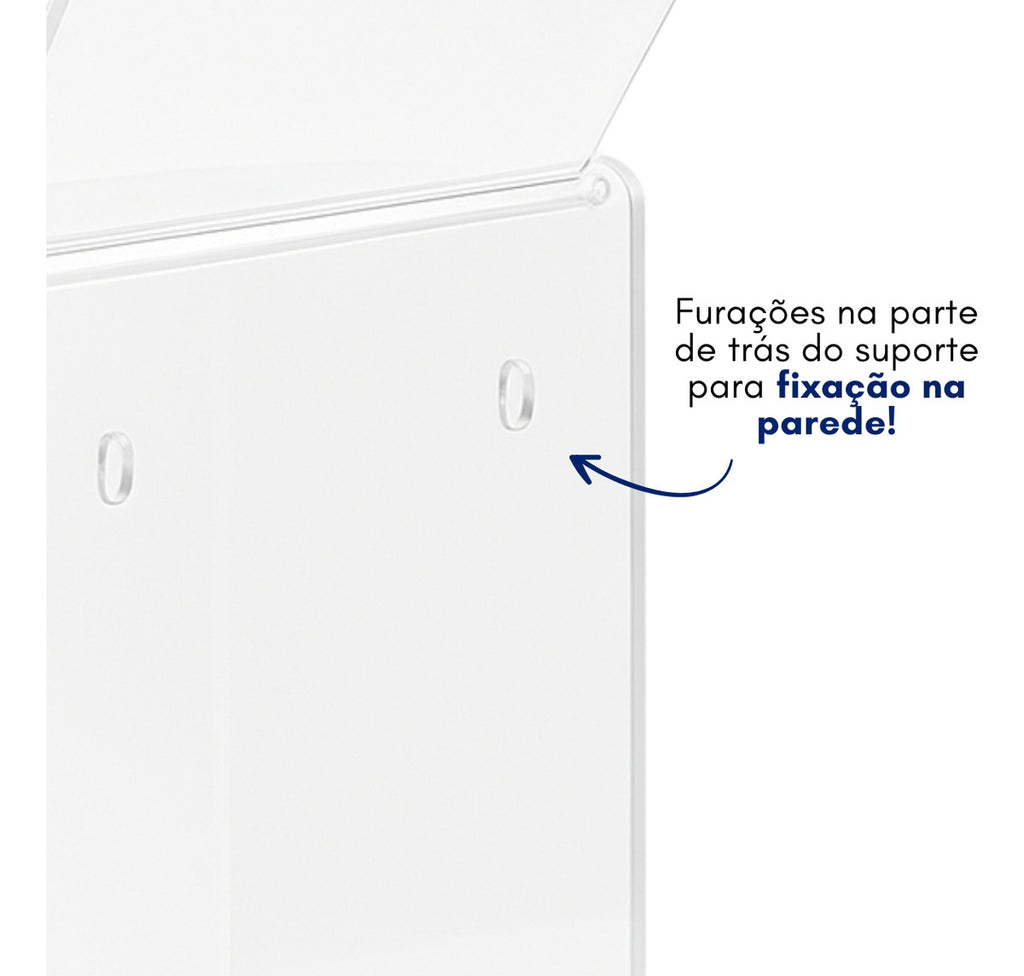 Porta Papel Higienico Parede Acrilico 3 Rolos