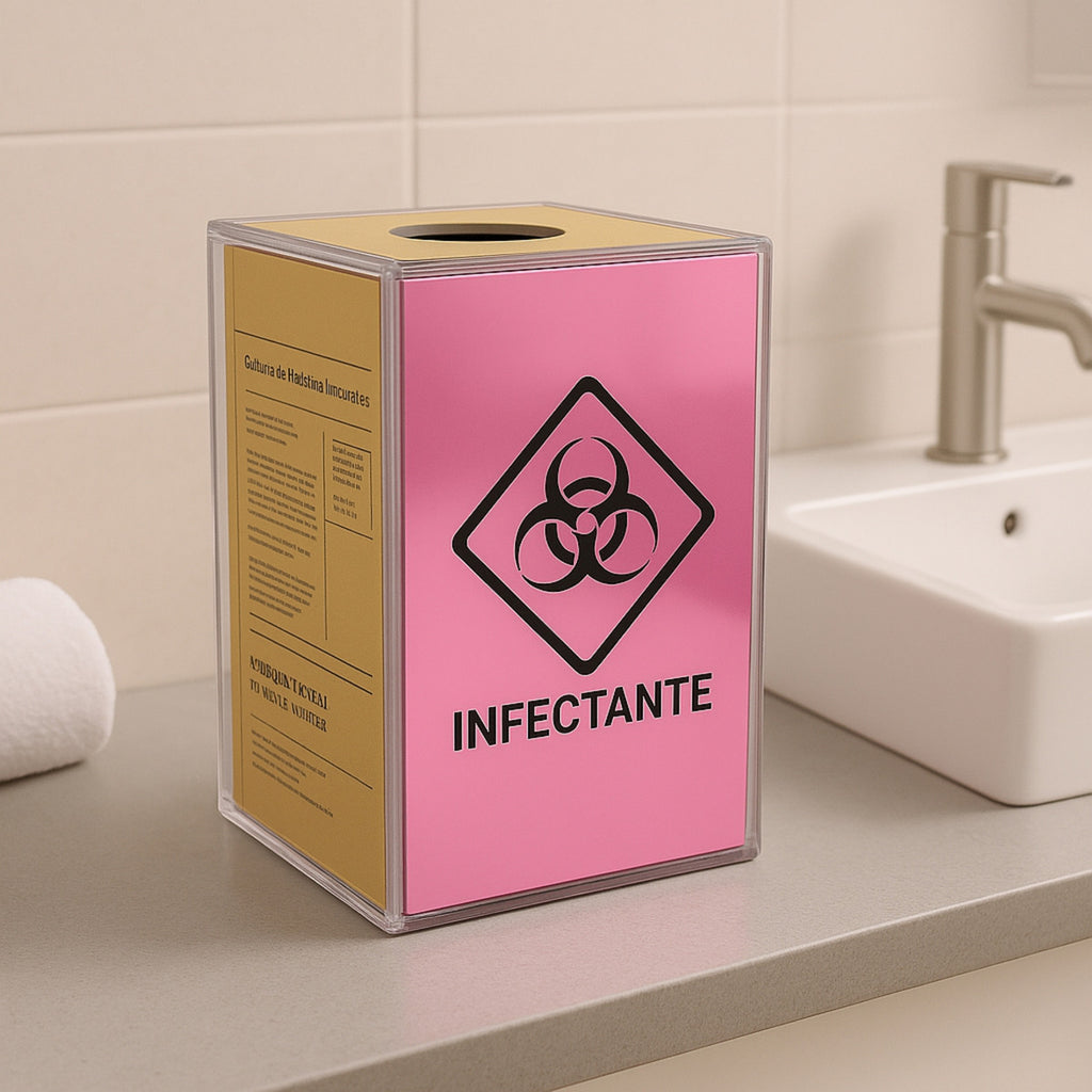 Suporte Descarpack 3L Caixa Coletora Parede Mesa Balcão Resíduos Infectantes Descarte Biológicos