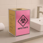 Suporte Descarpack 3L Caixa Coletora Parede Mesa Balcão Resíduos Infectantes Descarte Biológicos