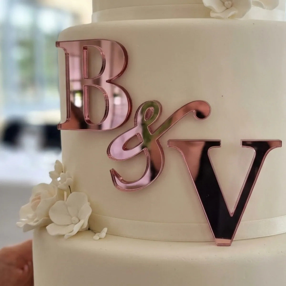 Topo Bolo Iniciais Casamento Monograma Chá Noivado Wedding