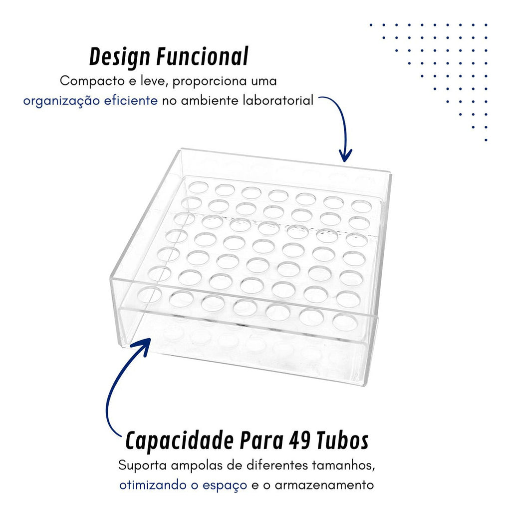 Suporte Tubos Coleta Sangue Acrilico