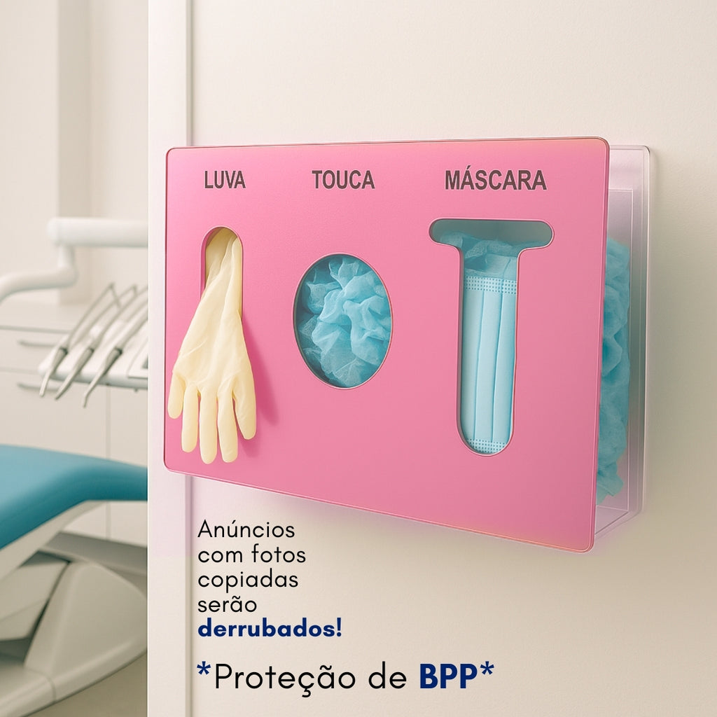 Organizador Luva Touca Máscara Acrílico Dispenser Epi Luxo