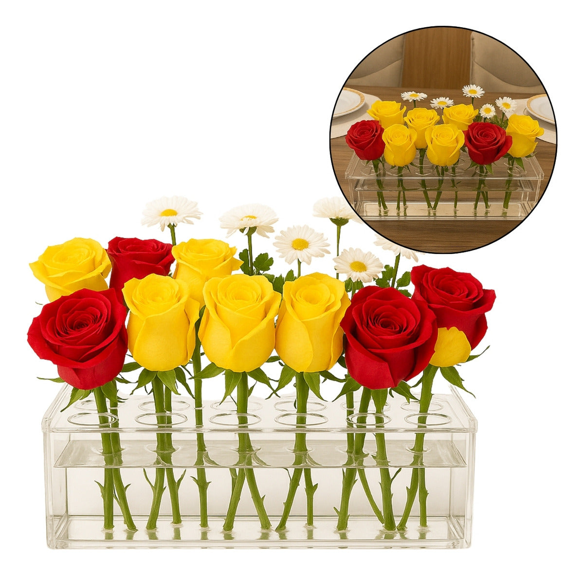 Vaso Flores Arranjo Acrilico Centro De Mesa Festa Casamento