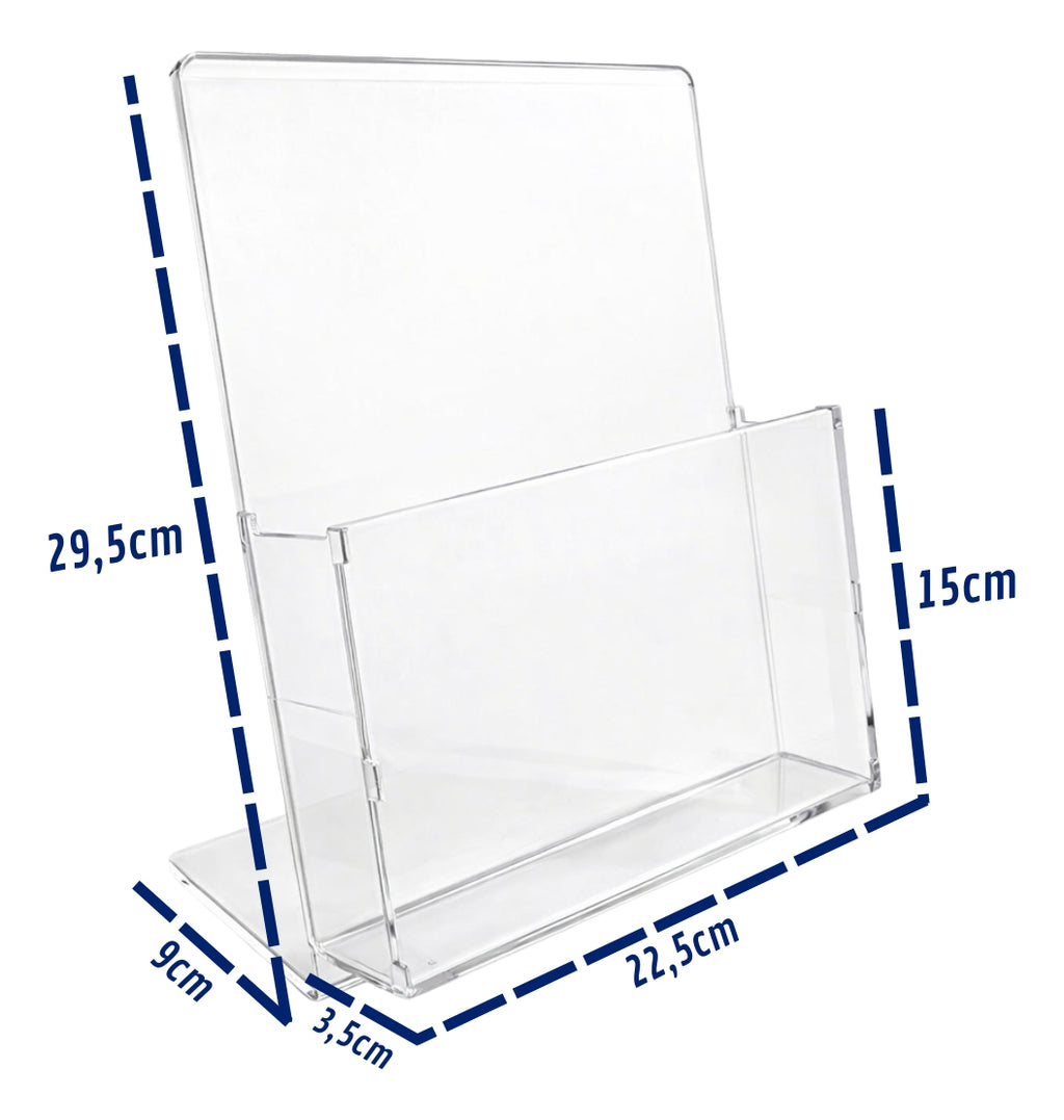 Suporte Panfleto Folhetos A4 Mesa Lojas Folders Display