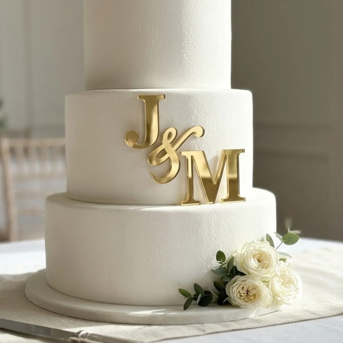 Topo Bolo Iniciais Casamento Monograma Chá Noivado Wedding