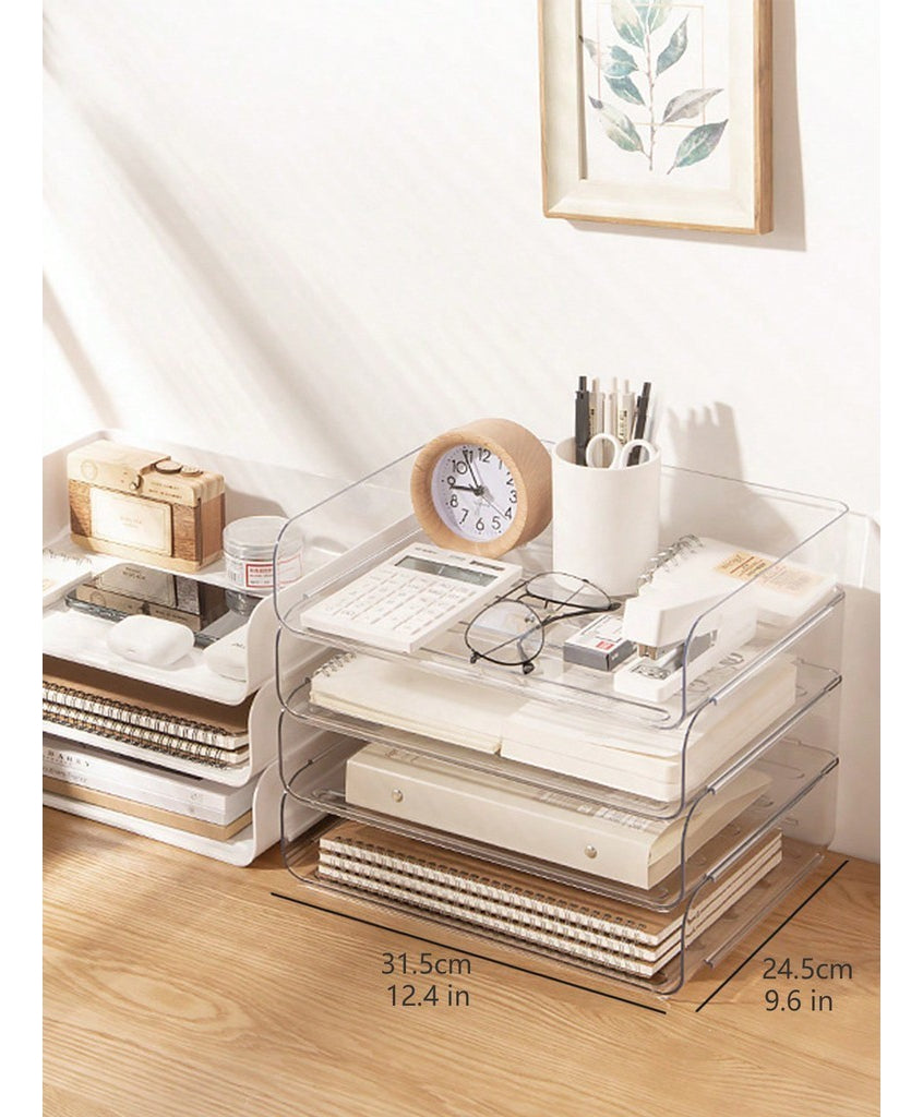 Bandeja Box Organizadora Mesa Escritorio Empilhar 1 unidade Acrilico