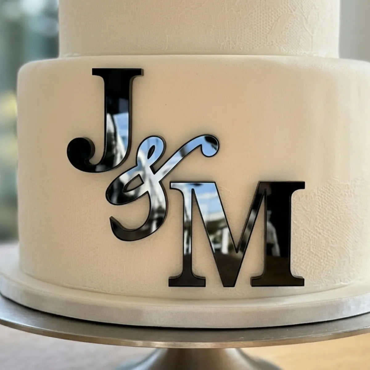 Topo Bolo Iniciais Casamento Monograma Chá Noivado Wedding