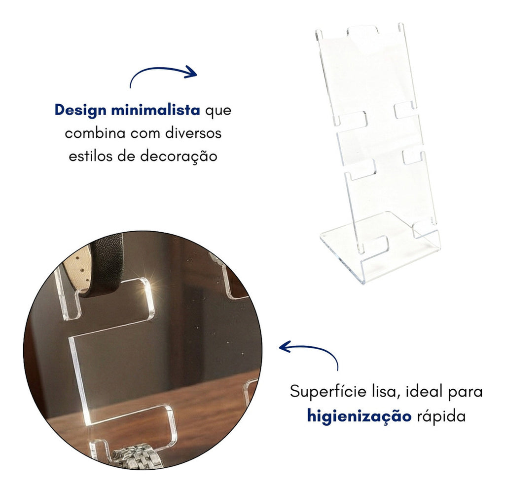 Suporte 4 Relógios Expositor Porta Loja Bancada Loja Vitrine