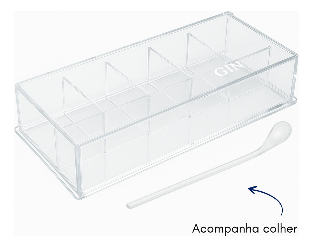 Porta Especiarias Gin Tonica Estojo Acrílico Pote Tempero