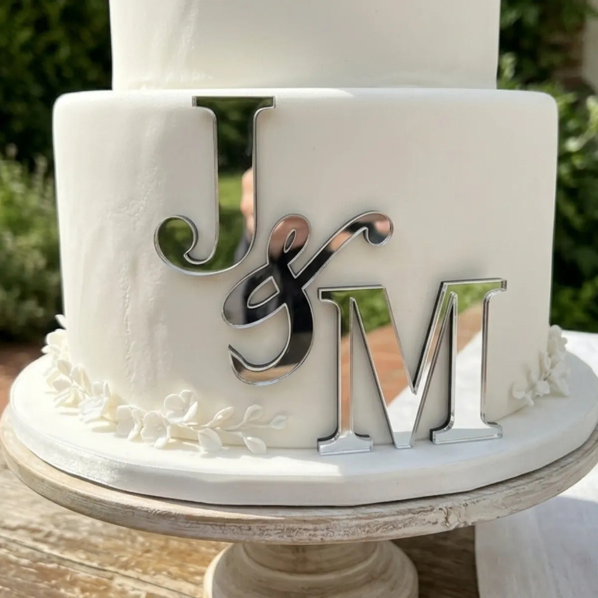 Topo Bolo Iniciais Casamento Monograma Chá Noivado Wedding