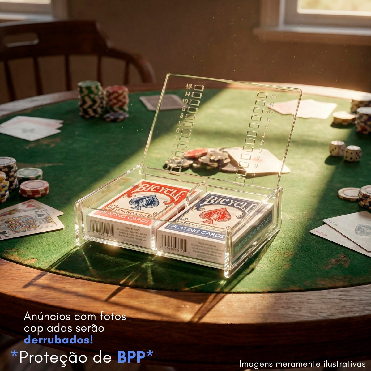 Caixa Estojo Baralho Cartas Acrilico 2 Decks