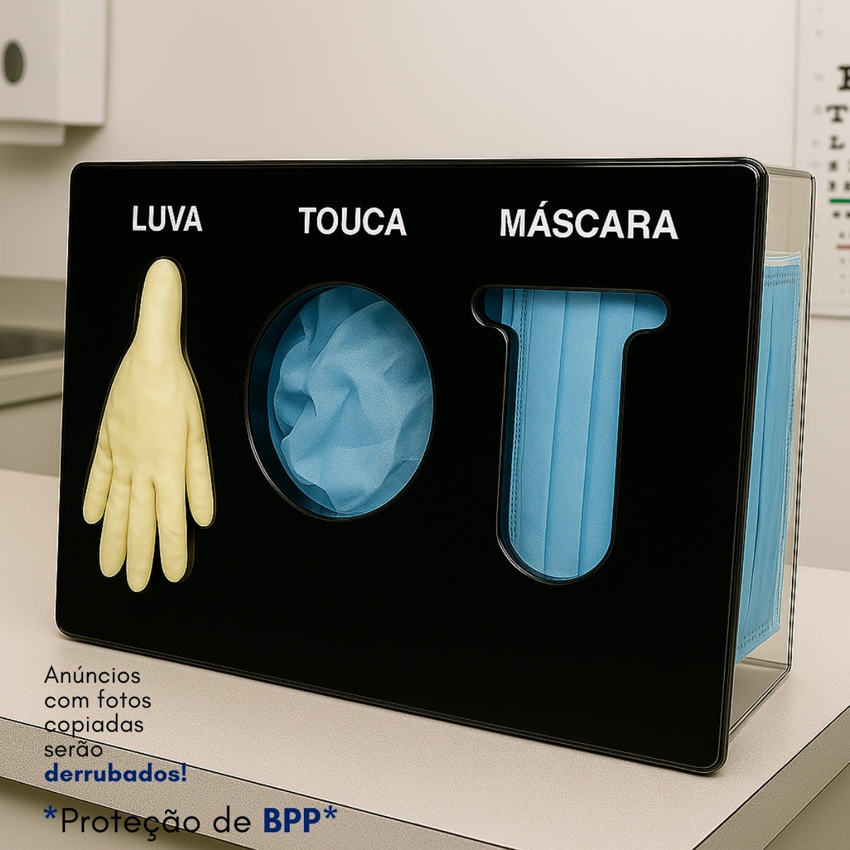 Organizador Luva Touca Máscara Acrílico Dispenser Epi Luxo