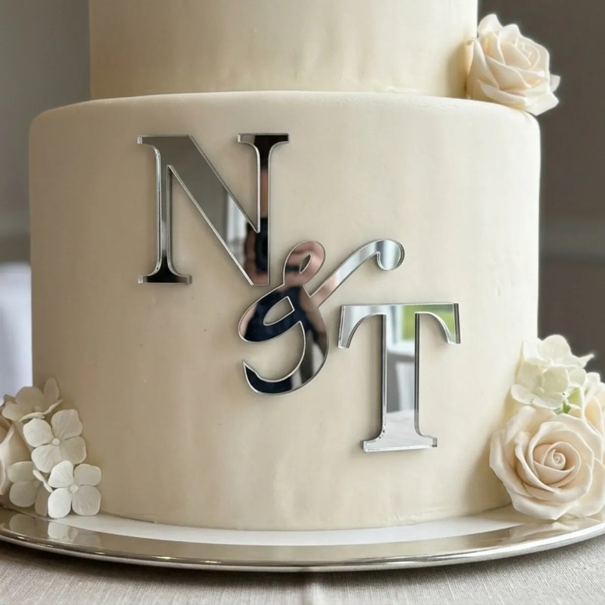 Topo Bolo Iniciais Casamento Monograma Chá Noivado Wedding