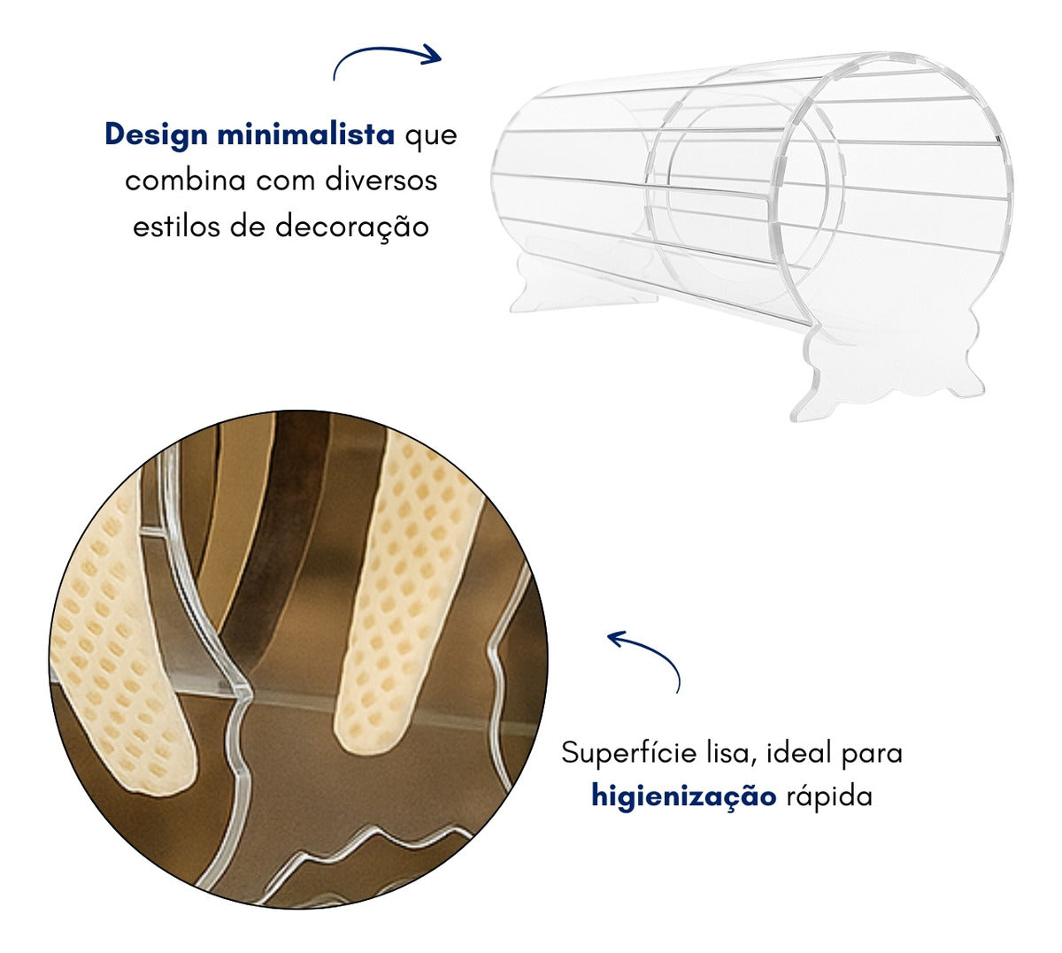 Expositor Acrílico Redondo para Tiaras e Arquinho