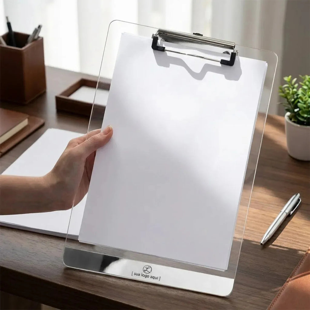 Prancheta Papel A4 Personalizada Escritório Prendedor Folha