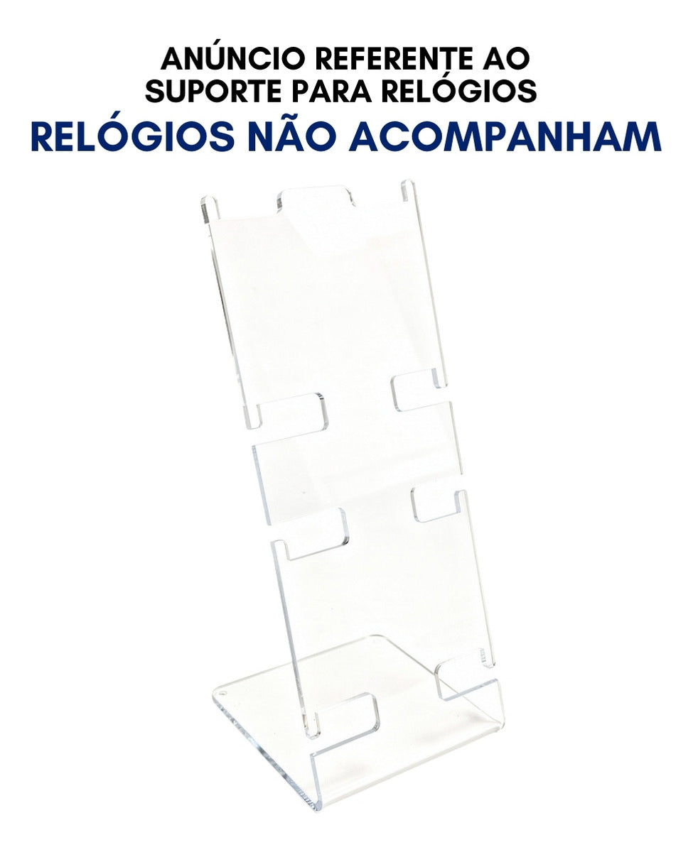 Suporte 4 Relógios Expositor Porta Loja Bancada Loja Vitrine