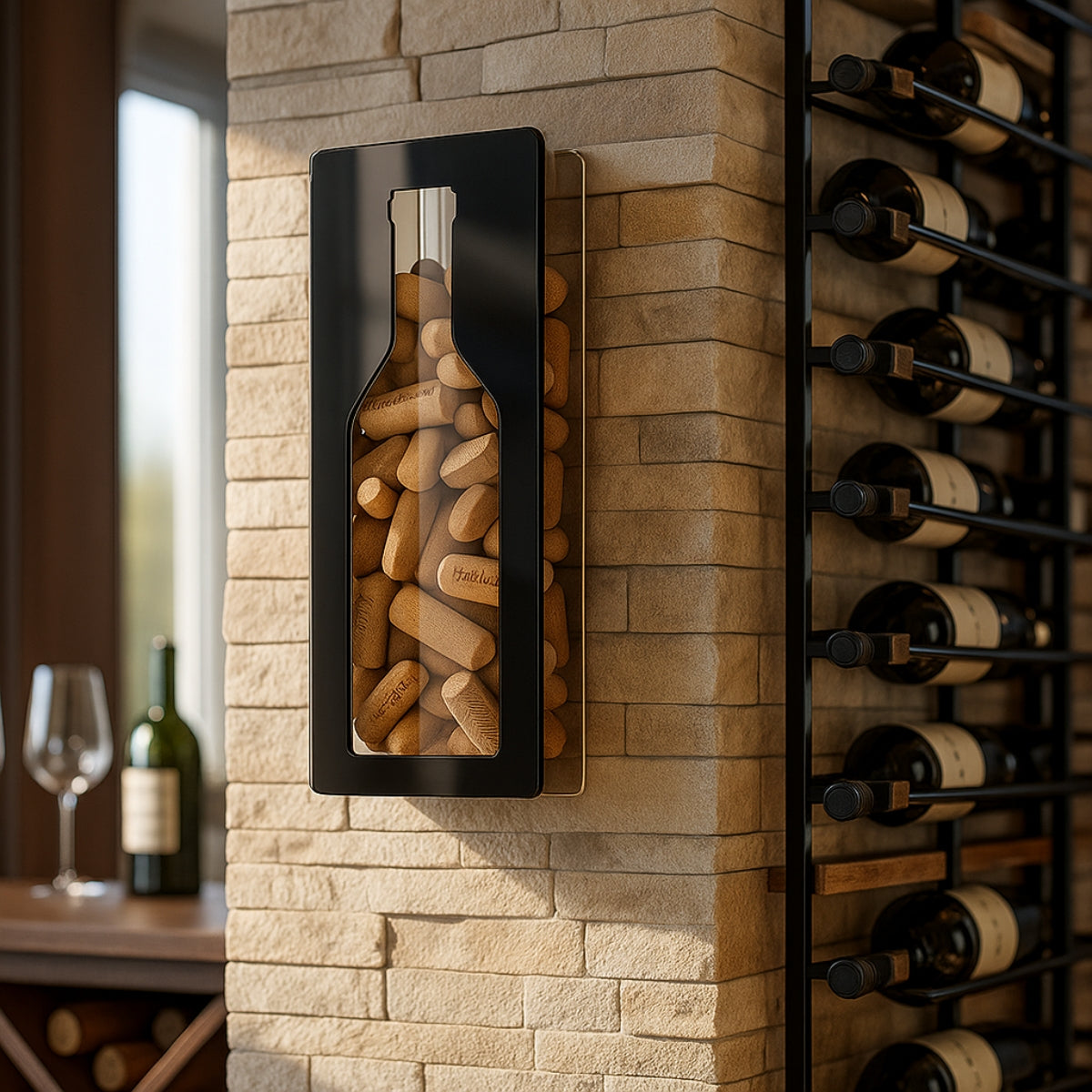 Porta Rolhas Decoração Acrílico Espelhado Colecionador Vinho