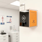 Suporte Caixa Coletora Descarpack 7L Parede Mesa Balcão Resíduos Tóxico Descarte Biológicos