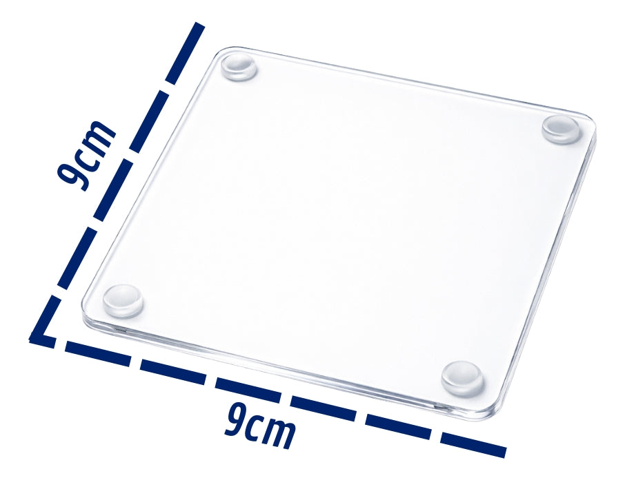 Suporte Bolacha Copo Acrílico Antiderrapante Kit 6 Unidades Premium
