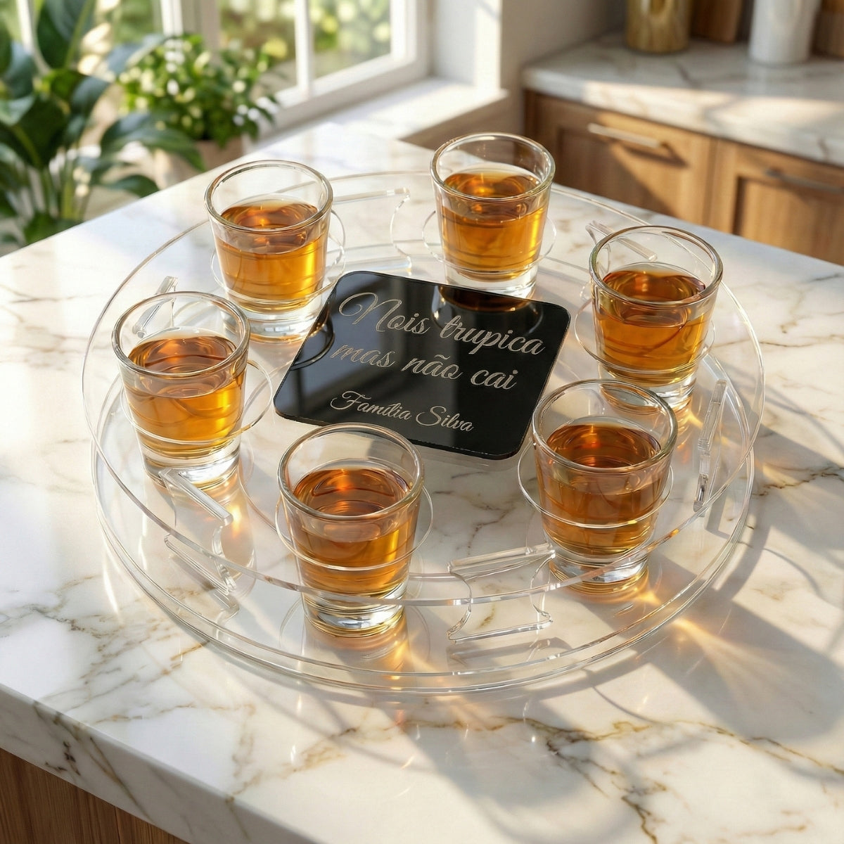 Porta Copos Shot Dose Giratório Presente Personalizado Drink