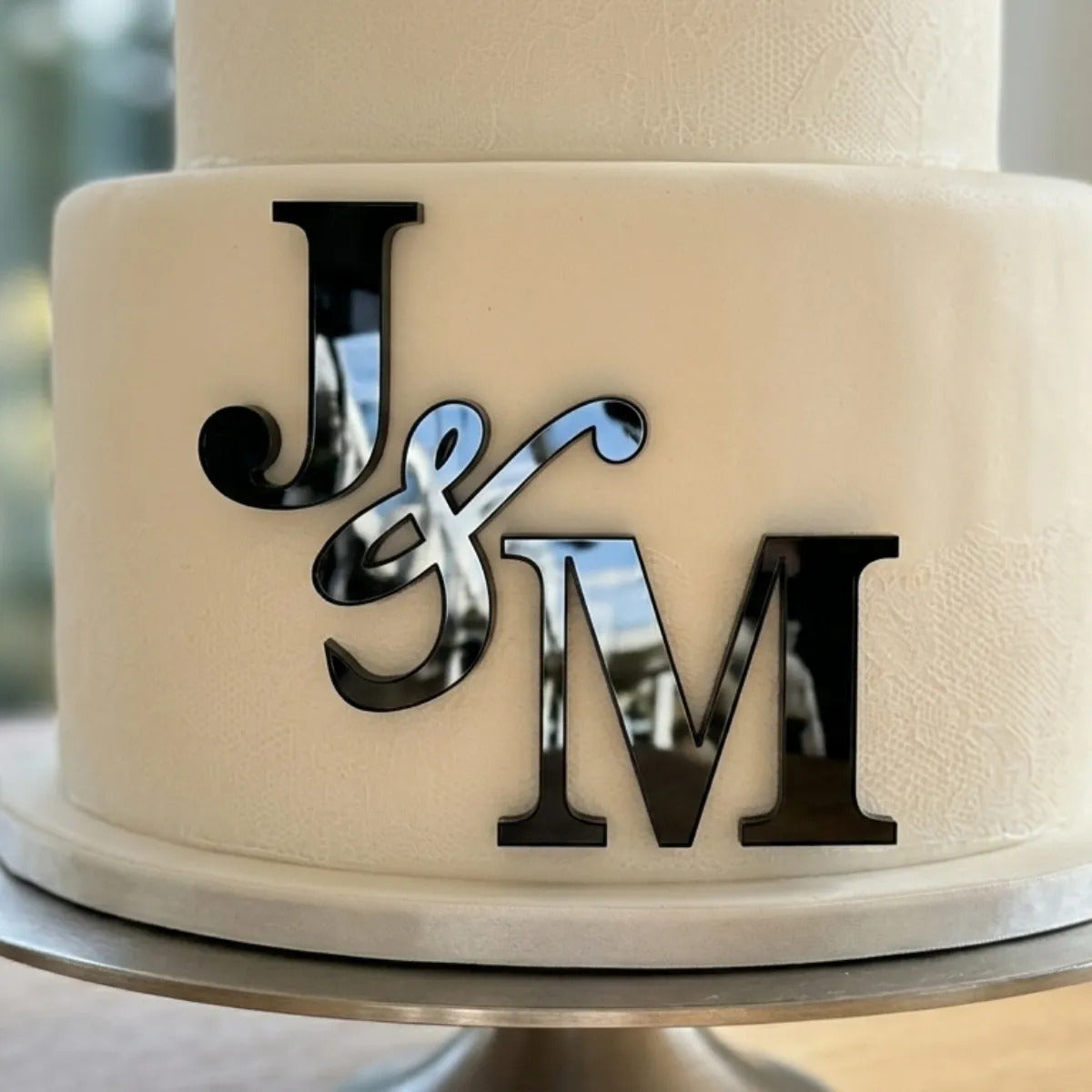 Topo Bolo Iniciais Casamento Monograma Chá Noivado Wedding