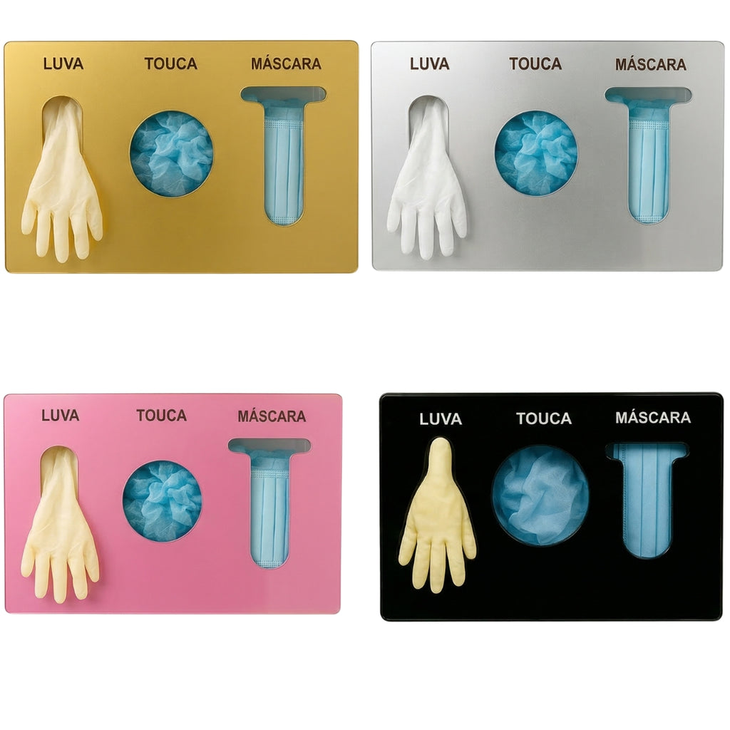 Organizador Luva Touca Máscara Acrílico Dispenser Epi Luxo