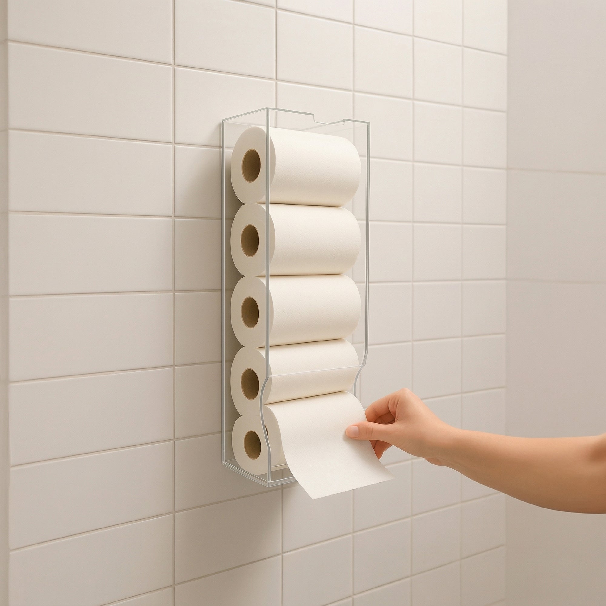 Porta Papel Higienico Parede Acrilico 5 Rolos