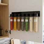 Porta Tempero Organizador Suporte Condimentos Ervas Cozinha 7 Tubos Potes Tubetes