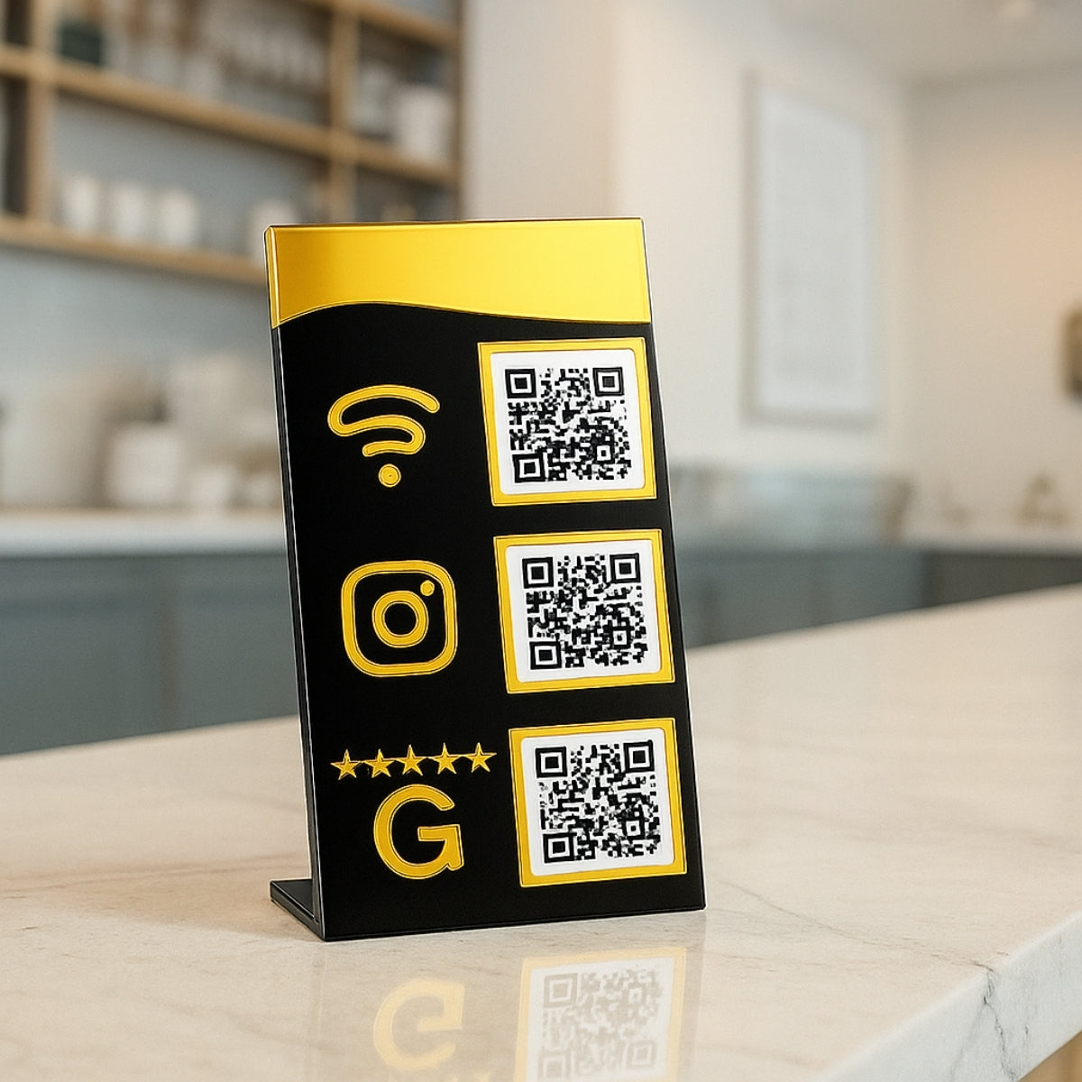 Qr Code Wifi Instagram Google Display Balcão Plaquinha Mesa
