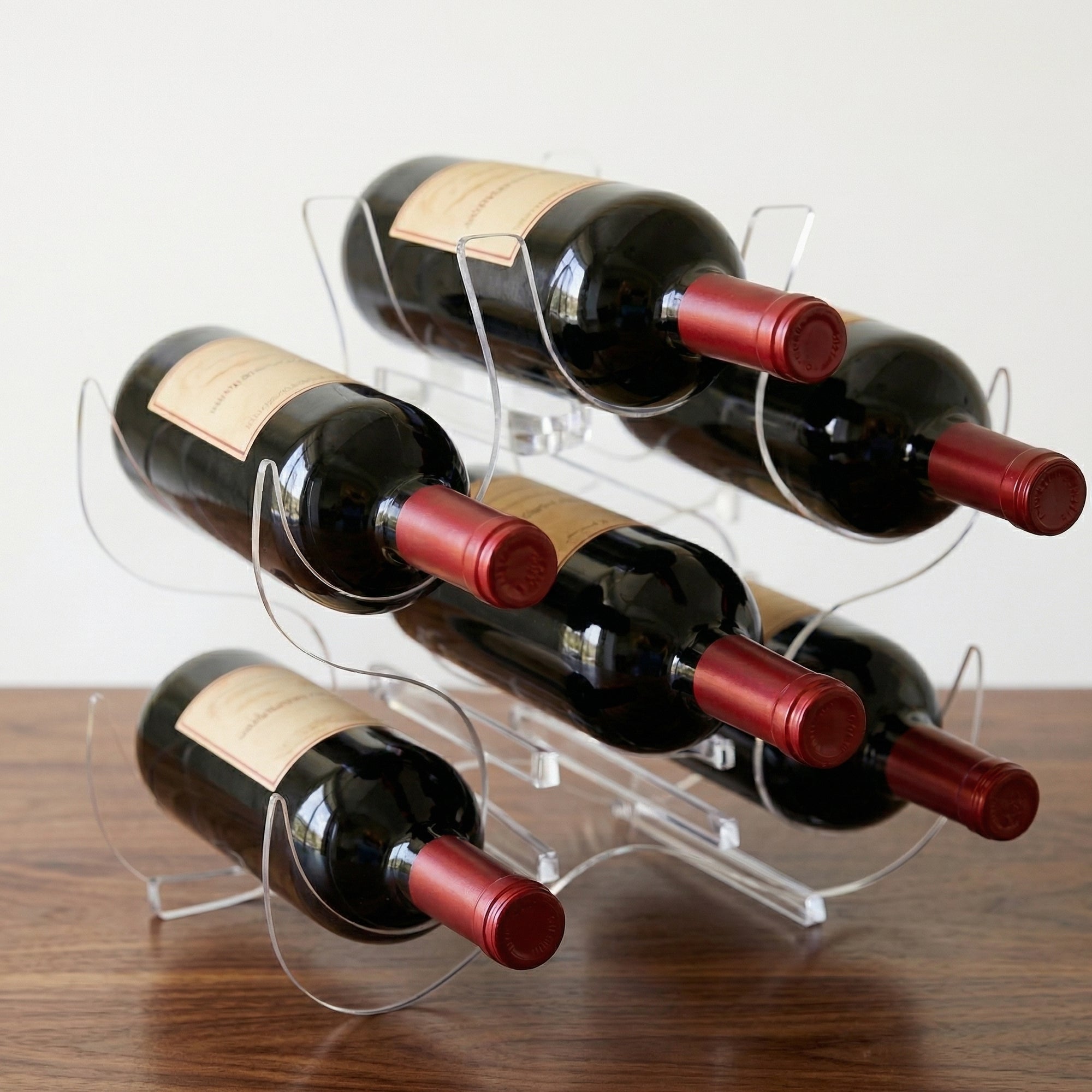 Expositor 6 Garrafas De Vinho Moderno Adega Bar Suporte