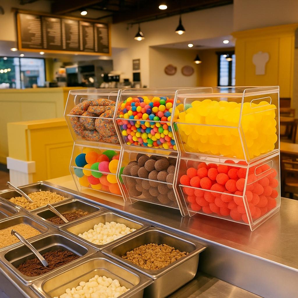 Baleiro 6 Pçs Doces Balas Display Balcão Bancada Expositor