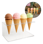 Suporte Expositor Temaki Sorvete Acrilico Cristal 4 Cones
