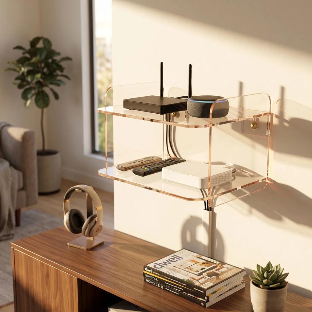 Suporte Roteador Modem Parede Organizador Wifi Tv Box Alexa aparelhos eletrônicos Espaço