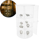 Carrossel Giratório Relógios Três Andares Expositor Premium Organização Coleção Luxo Armazenamento Vertical Base Estável Rotação Suave Acesso Rápido Visual Sofisticado Vitrine Doméstica Loja Joalheria Closet Mesa Bancada Design Funcional Alta Capacidade P
