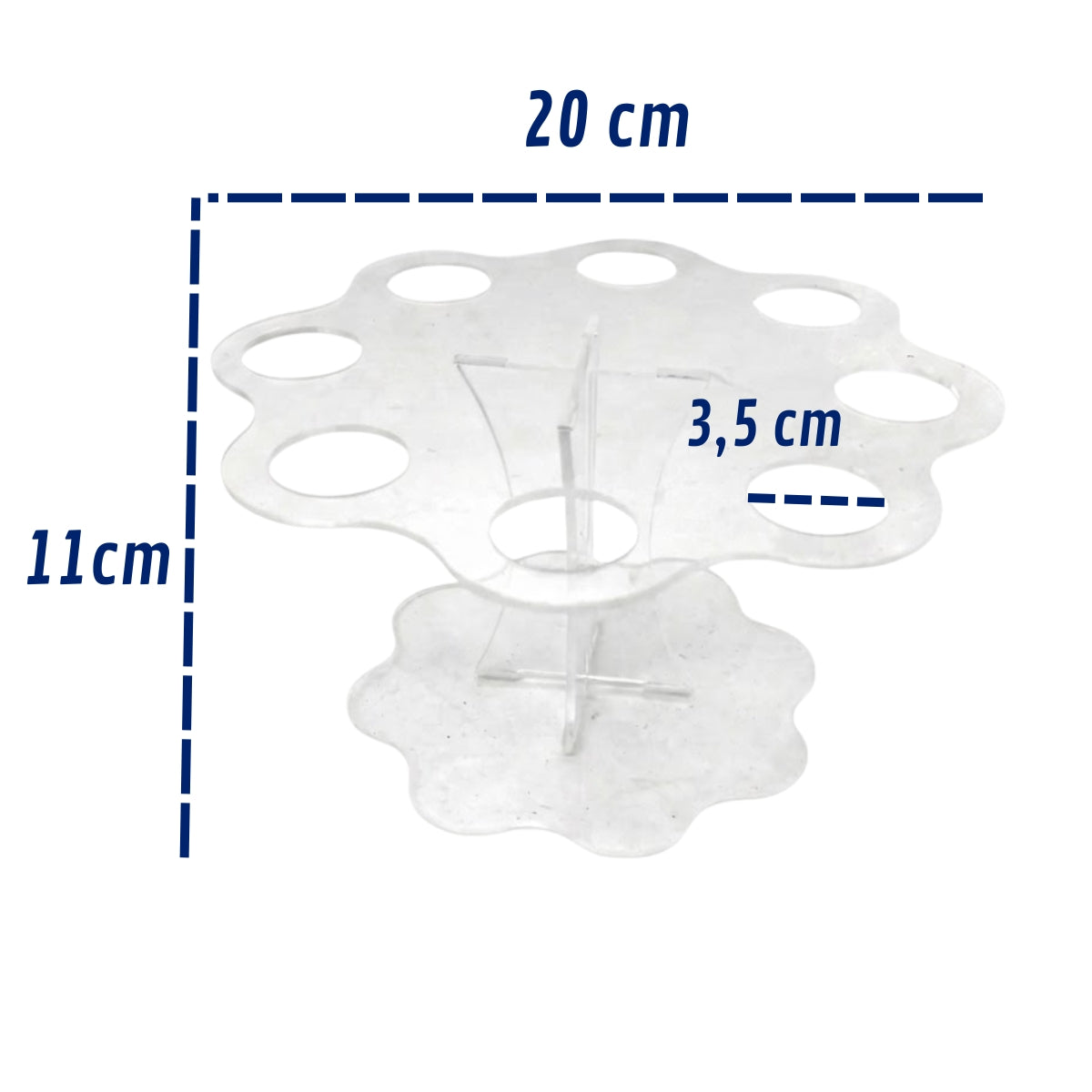 Suporte Expositor Temaki Sorvete Acrilico Cristal 8 Cones Redondo Estrela