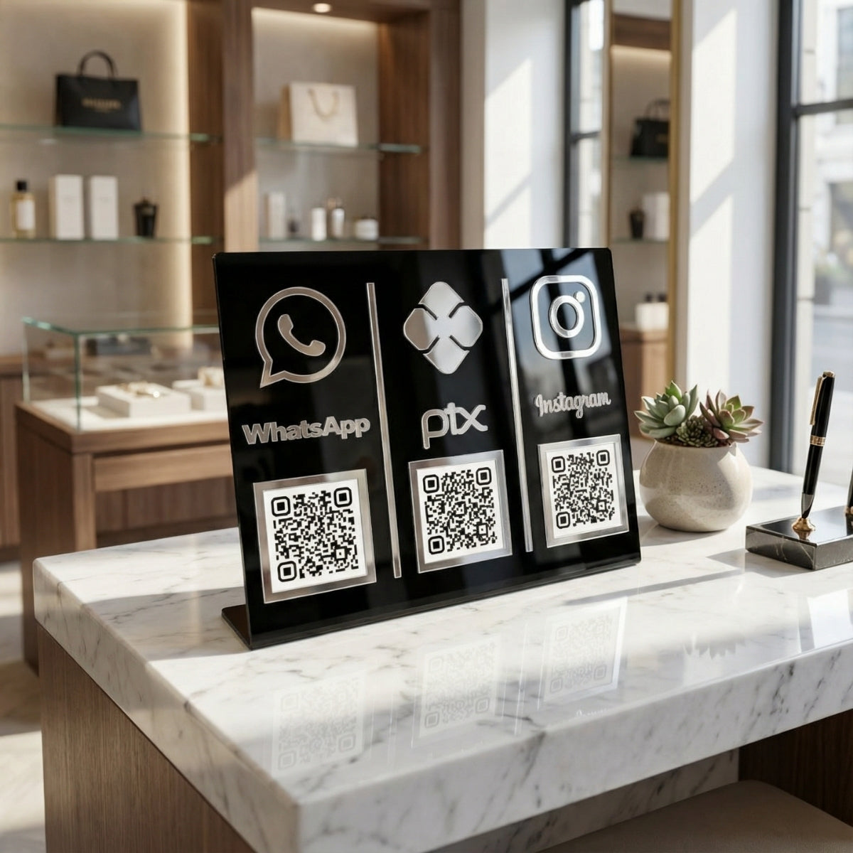Placa Loja Balcão Qr Code Pix Whatsapp Instagram Pagamento