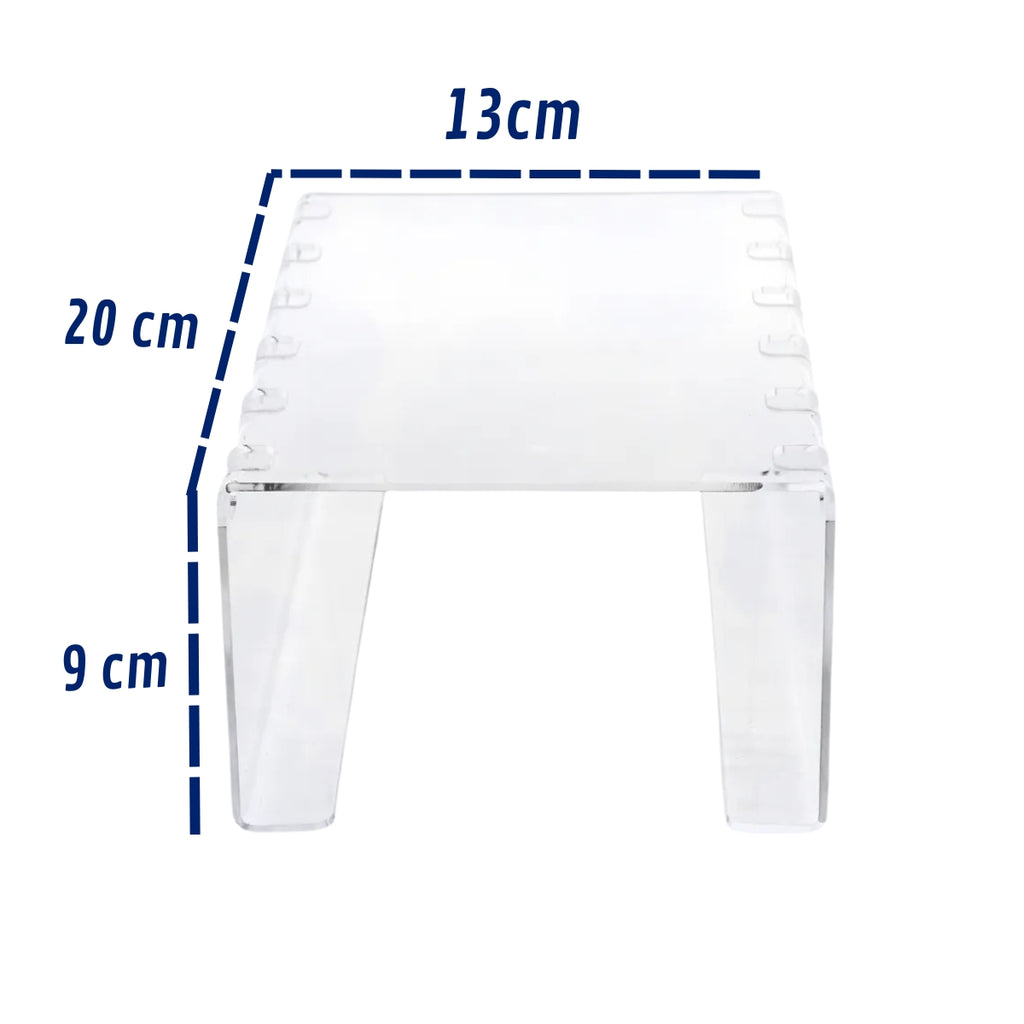 Expositor Acrílico para Tiara e Arcos 20x13x9cm Transparente