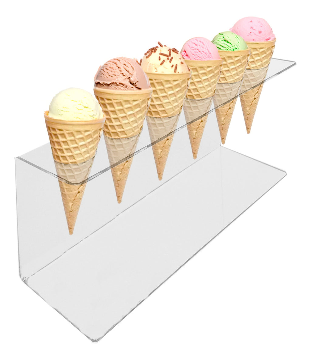 Suporte Expositor Temaki Sorvete Acrilico Cristal 6 Cones