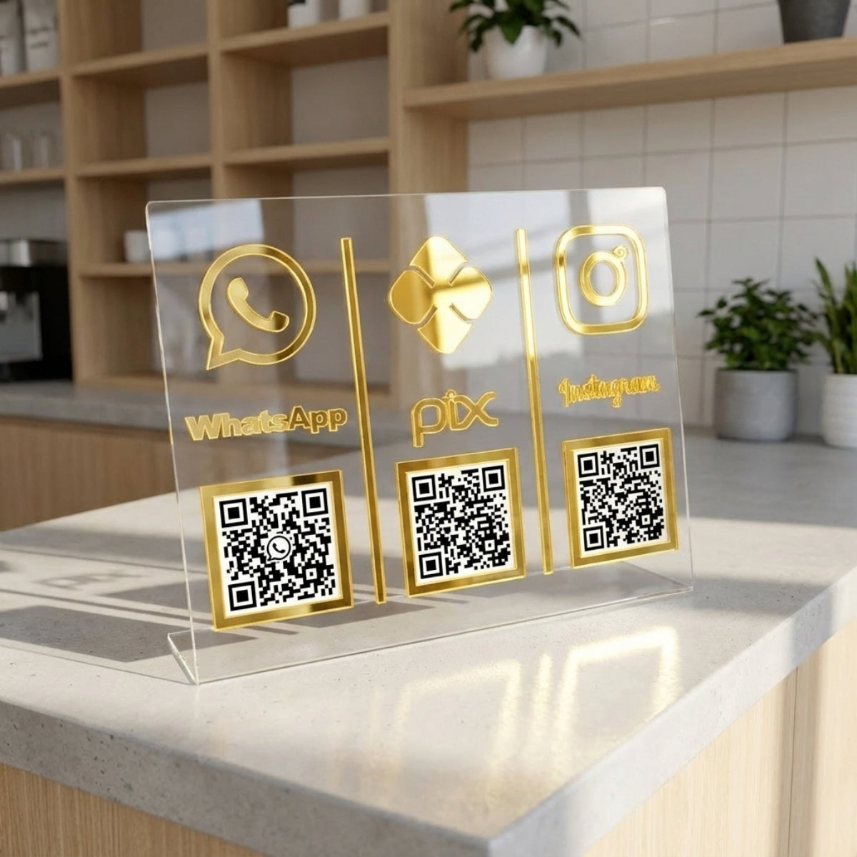 Placa Loja Balcão Qr Code Pix Whatsapp Instagram Pagamento