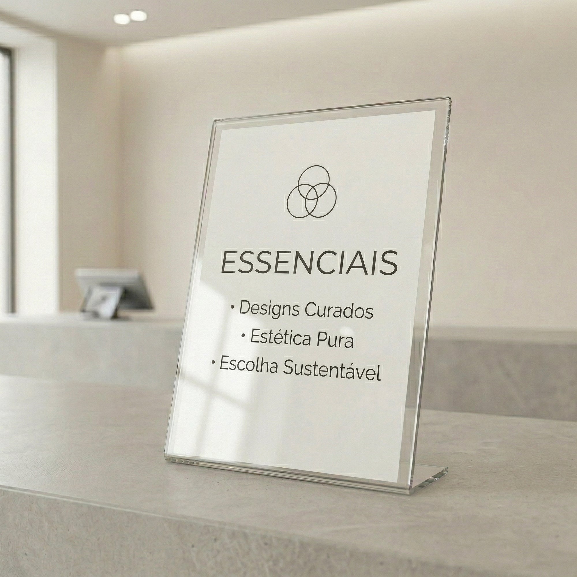 Expositor A4 Cristal Balcão Pix Menu Cardápio Avisos